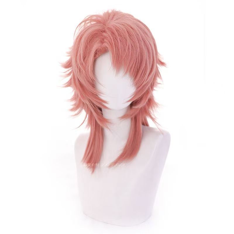 Sabito Cosplay Wig Pink Orange - Anime Cosplay Orange Hair 评论和价格