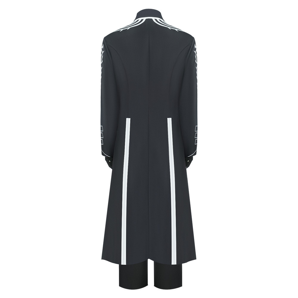 Retro Black Long Trench Coat F - Anime Cosplay Outfits Male 评论和价格