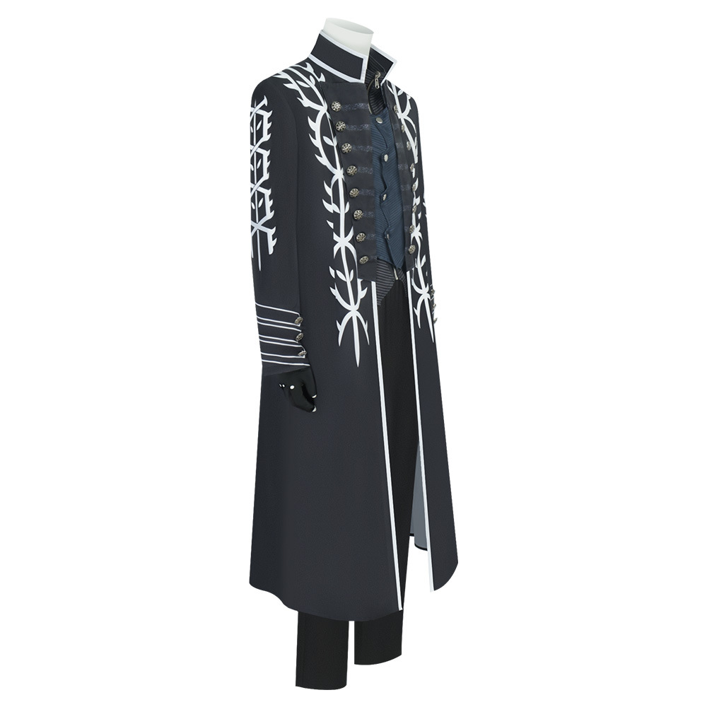 Retro Black Long Trench Coat F - Anime Cosplay Outfits Male 评论和价格