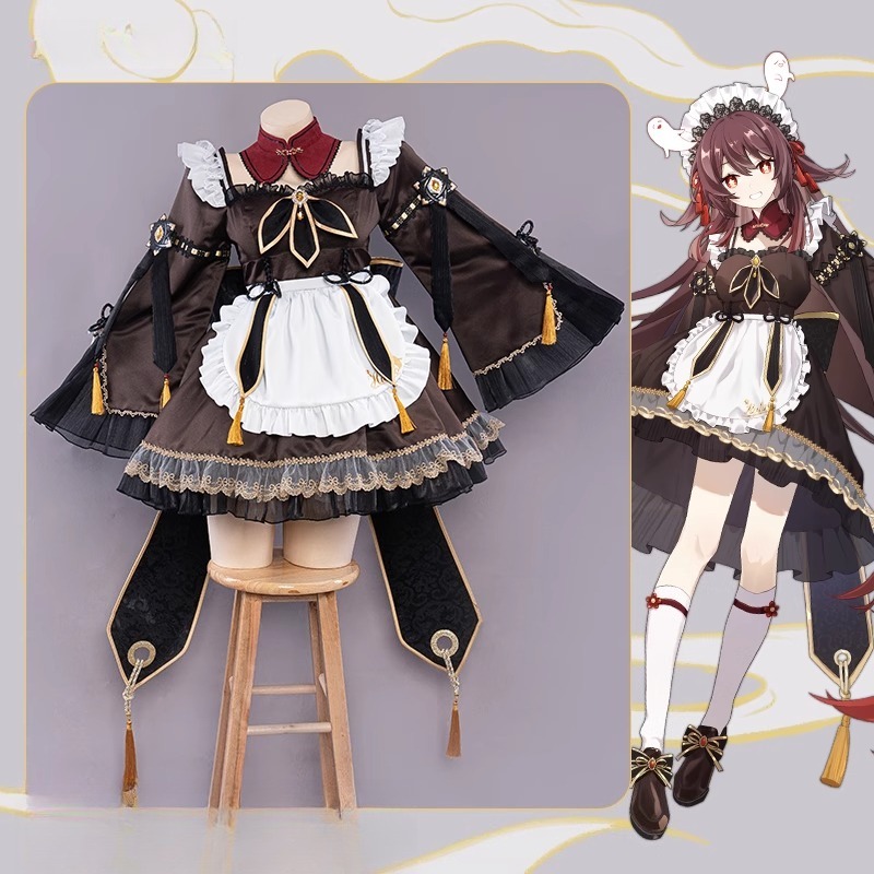 Game Genshin Impact Hu Tao Mai - Anime Cosplay Maid 评论和价格